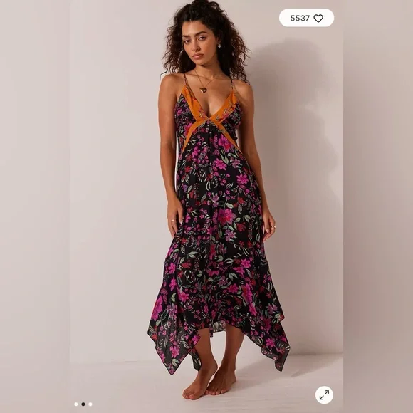 NWT Free People There She Goes Printed Maxi Slip Dress - Picture 2 of 3